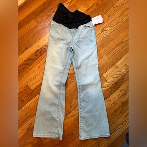 Isabel Maternity by Ingrid & Isabel Light Blue Boot Cut Jeans with Black Panel